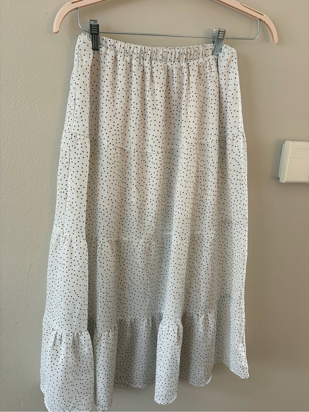 Petal & Pup Cream Maxi Skirt with Black Polka Dots